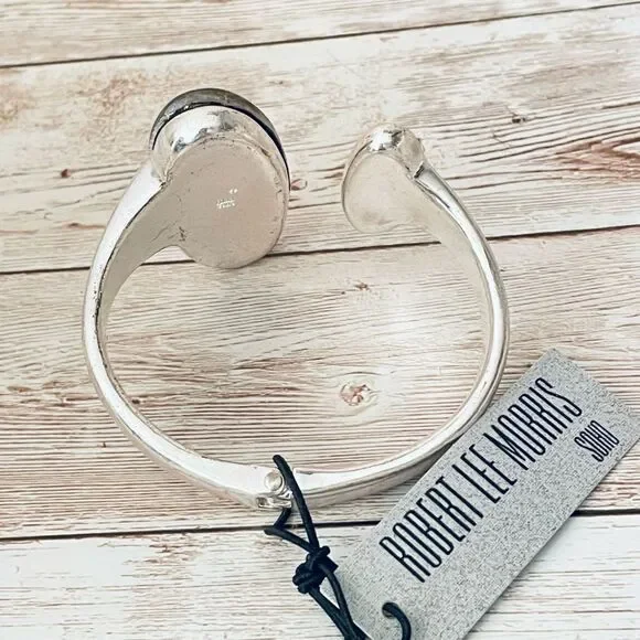 NWT Robert Lee Morris Silver Abalone Hinged Bangle New, So Beautiful!!! - Picture 5 of 12